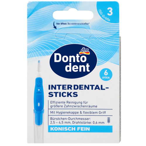 Міжзубні щітки Dontodent Denkmit ISO 3 сині 0,6 мм, 6 шт